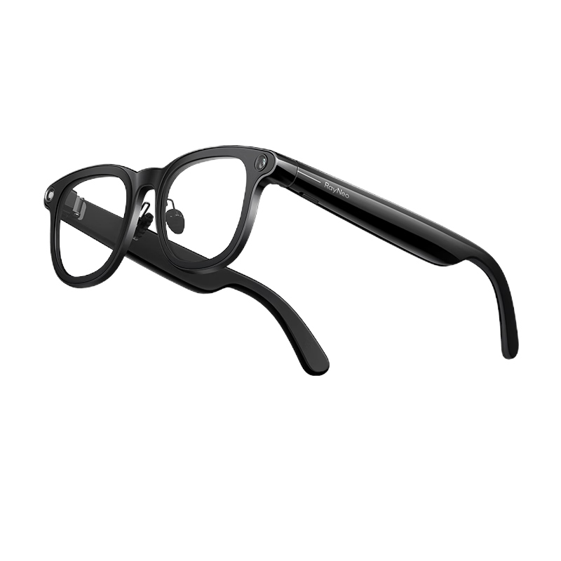 Thunderbird V3 AI shooting glasses, first-view wireless smart glasses, Bluetooth audio ar glasses, photo translation glasses, voice control, frame type, non-flat mirror, non-VR V3 Slim small model black (including charging box)