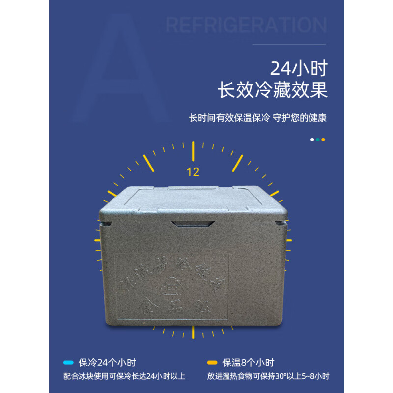 Large EPP food foam insulated box refrigerated box commercial stall outdoor thermal insulated car takeout box meal delivery box 52 liter gray box (with handle) 1