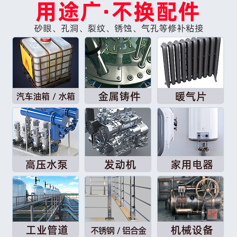 Ergo9922 (2 pack) caster's glue, high temperature resistant welding ab glue, electric welding strong glue, stained stainless steel oil tank, leak-proof iron radiator, universal welding agent, special repair agent for sticking metal