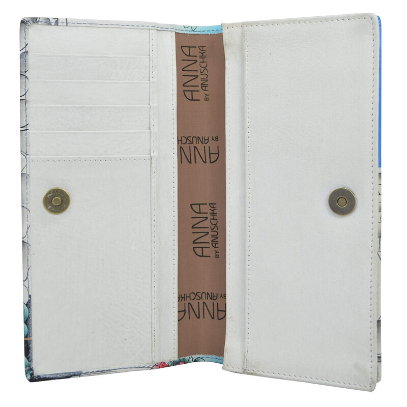 Anna by Anuschka Women's Hand Painted Genuine Leather Wallet, Magic Greece Magic Greece One Size