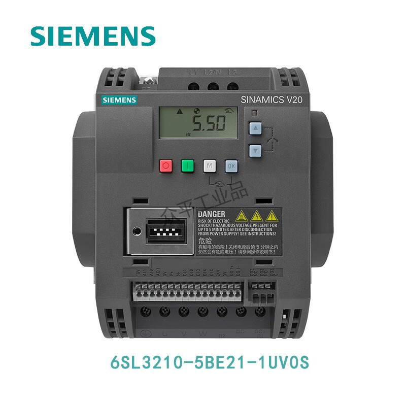 Siemens inverter V20 series 6SL3210-5BE 0.37KW to 30KW 1.3A to 60A 6SL3210-5BE21-1UV0丨1.1kW