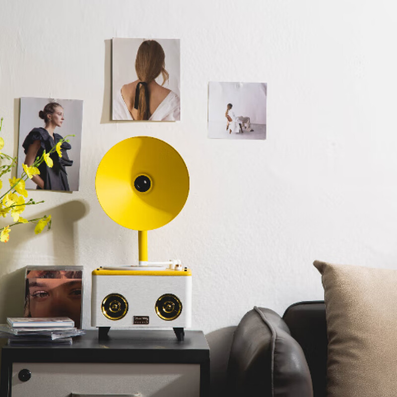 YEARS STAY time and years all-in-one CD player audiophile album player retro CD player record player desktop Bluetooth audio speaker cd player birthday gift black SG1990