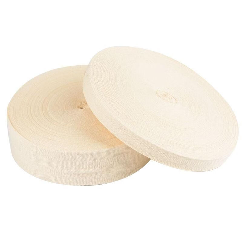 Herringbone belt pure cotton soft cotton belt hand-wrapped cloth binding white bleached whole plate flat belt binding belt bleached 1.5 cm wide 50 meters per plate