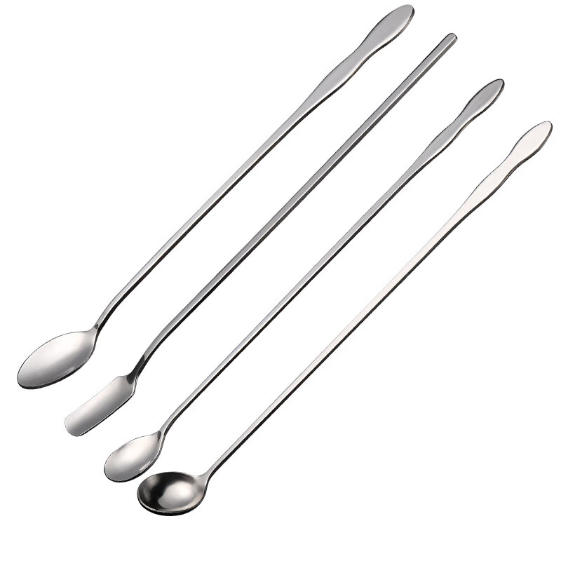 Baichao Coffee Stirring Stick Bar Spoon Long Handle Stirring Spoon Stainless Steel Small Spoon Extended Smoothie Spoon Mixing Spoon Milk Tea Shop Use Pointed Ice Spoon (32cm)