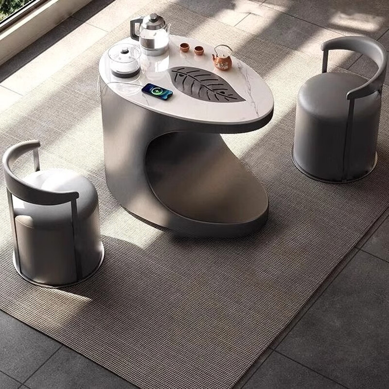 Hallodon balcony tea table tea table kettle integrated table slate tea table movable light luxury tea table tea table and chair combination multi-functional slate small tea table single table