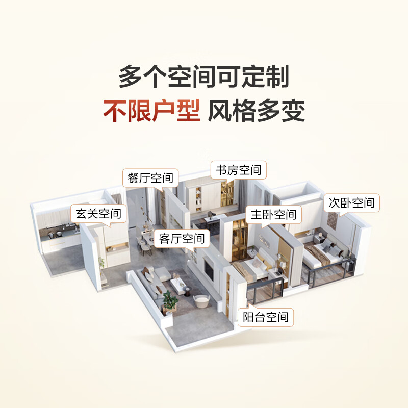 Lin's Home Furnishing National Subsidy Package Whole House Customized Wardrobe TV Cabinet Overall Furniture 15800 Package Package Price