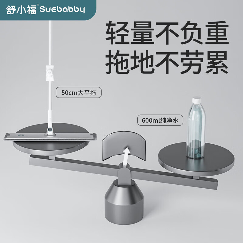 Professional cleaning mop flatbed extended large area mopping water absorption artifact lightweight household mop cleaning scraper 100cm flat mop / 1 piece of cloth