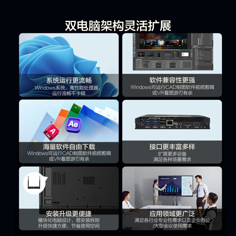 Hisense Jinghai Series 65-inch AI conference tablet all-in-one touch screen electronic whiteboard drive-free 4K projection screen teaching office enterprise TV 65XW5F dual system cart