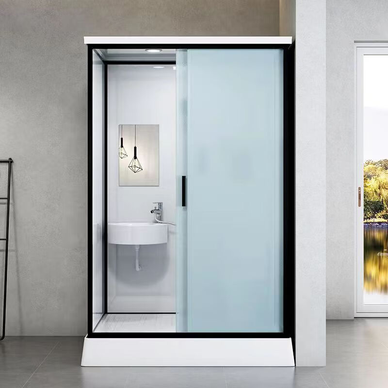 Jomoo integrated shower room SMC integrated toilet integrated mobile shower room factory dormitory apartment room renovation room white frame 1.4*1.1 front door squat toilet + new bottom does not contain steam