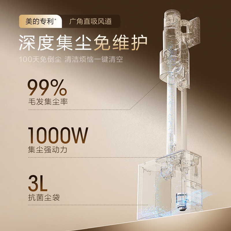 Midea vacuum cleaner F30station 100 days maintenance-free hair cutting automatic dust collection space station wireless long battery life home handheld vacuuming cat hair dog hair pet