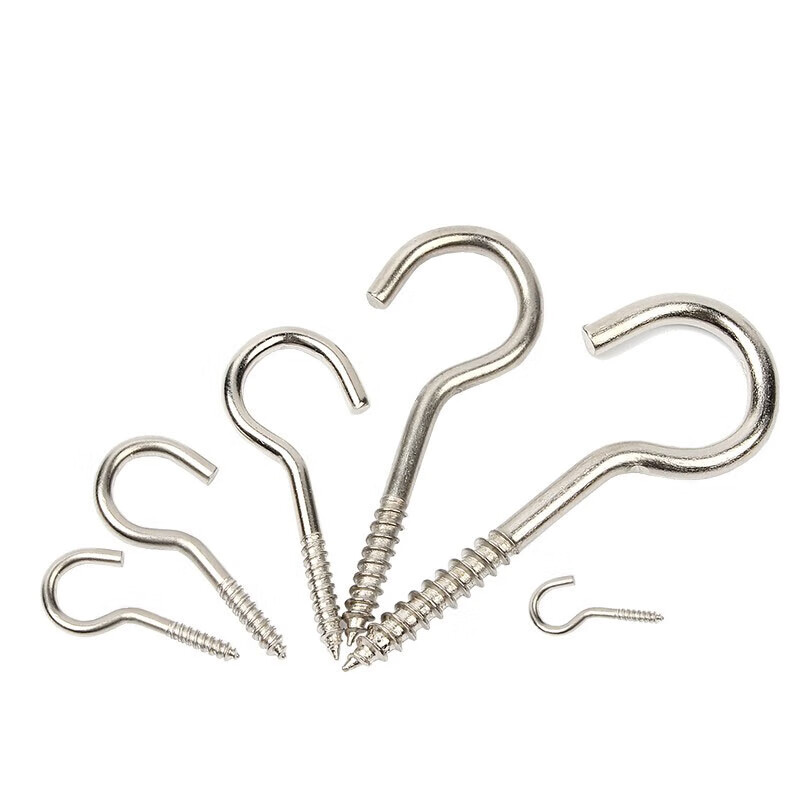 Jestine galvanized sheep's eye self-tapping screw hook iron hook light hook sheep's eye nail opening self-tapping screw opening hook 6# (10 pieces)