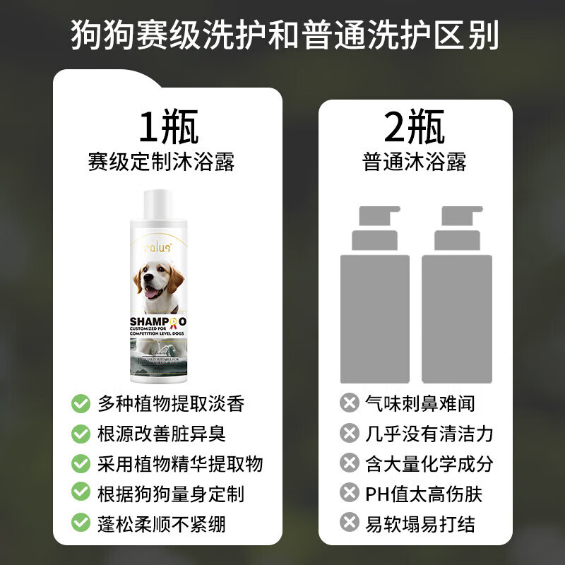 Calus competition-level customized dog shower gel deodorizing bath shampoo special conditioner for long-haired dogs