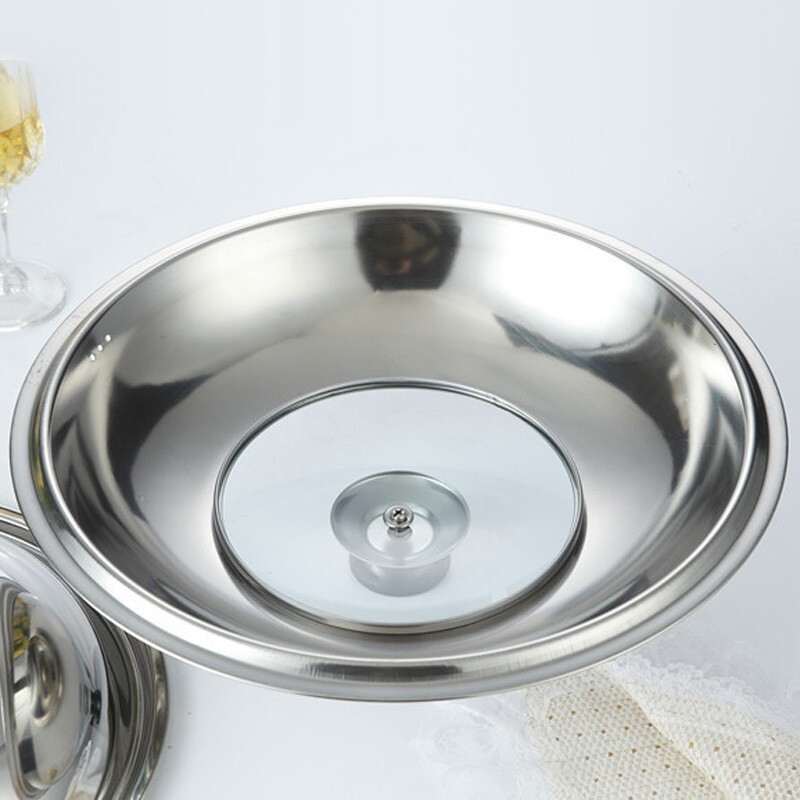 Pearl Life stainless steel pot lid, suitable for 30cm/33cm/36cm/39cm/42cm pot, visible pot lid, cooking lid, 33mm pot