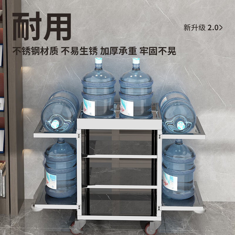 Stainless steel linen cart, special work cart for hotel rooms, hotel service cleaning and cleaning trolley a, top with solid wood lattice, newly upgraded stainless steel