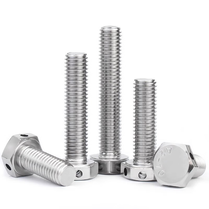 Bingneng 304 stainless steel GB32.1 head punching screw external hexagonal head with hole bolt through steel wire sealing hole 3-M18 M10*12 5 pieces