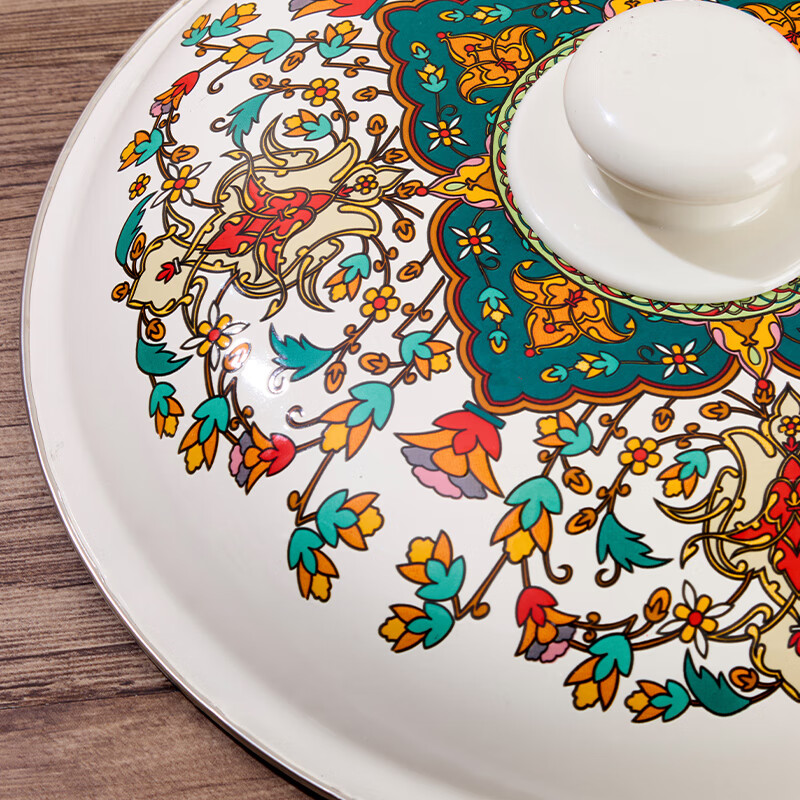 Yupinjia enamel basin old-fashioned pickled fish basin with lid household binaural large boiled fish spicy soup bowl lard basin enamel pickled fish large basin bowl