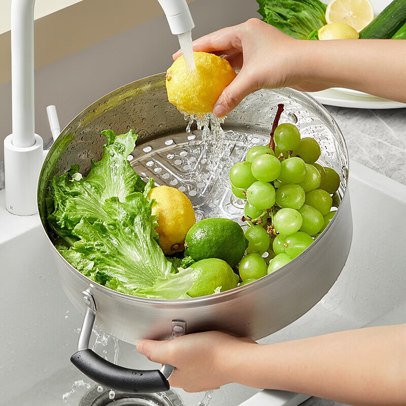 SUPOR steamer 304 stainless steel steamed bun pot thickened double bottom soup pot three-layer steamer household lightweight large-capacity pot upgraded and easy to take - 3 layers - 26cm