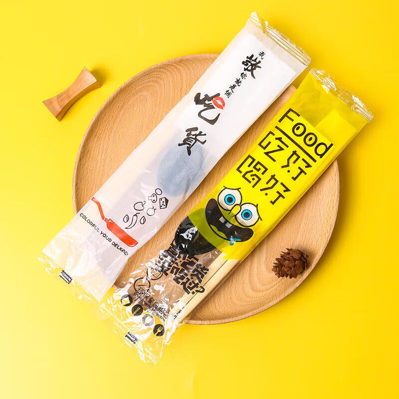 Disposable four-piece set of chopsticks, takeaway packaging tableware, restaurant canteen, commercial, household, convenient and hygienic, round chopsticks, 100 packs