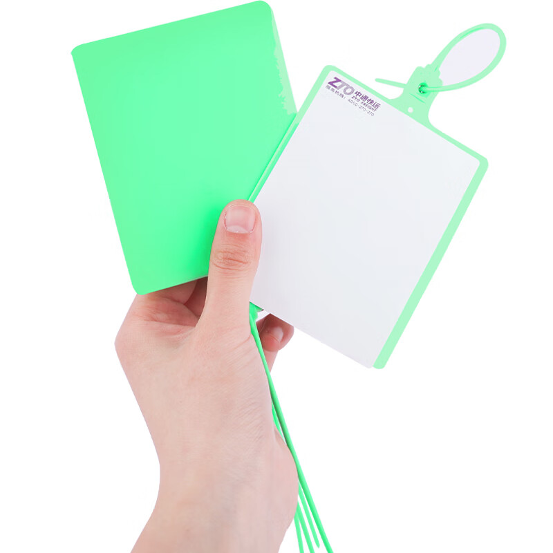 LINGS Logistics Hanging Tag Green 100 Pack Express Logistics Hanging Tag Cable Tie Hanging Tag Built-in Plastic Lock Cylinder Label