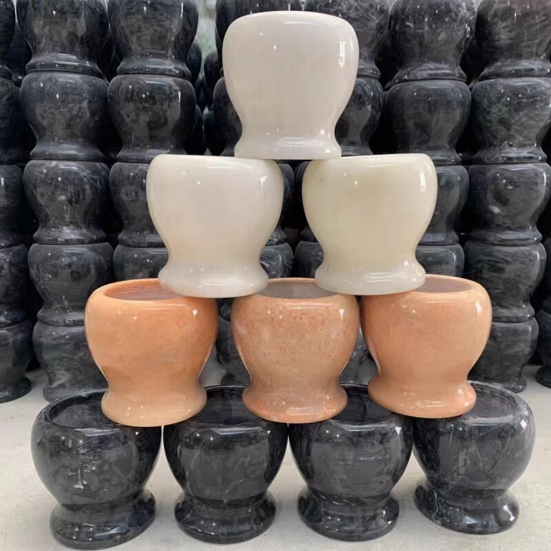 Zhe natural marble garlic pounding artifact household manual garlic pounder garlic masher garlic jar garlic press garlic bowl garlic mortar big sale - a large Taishan stone hammer