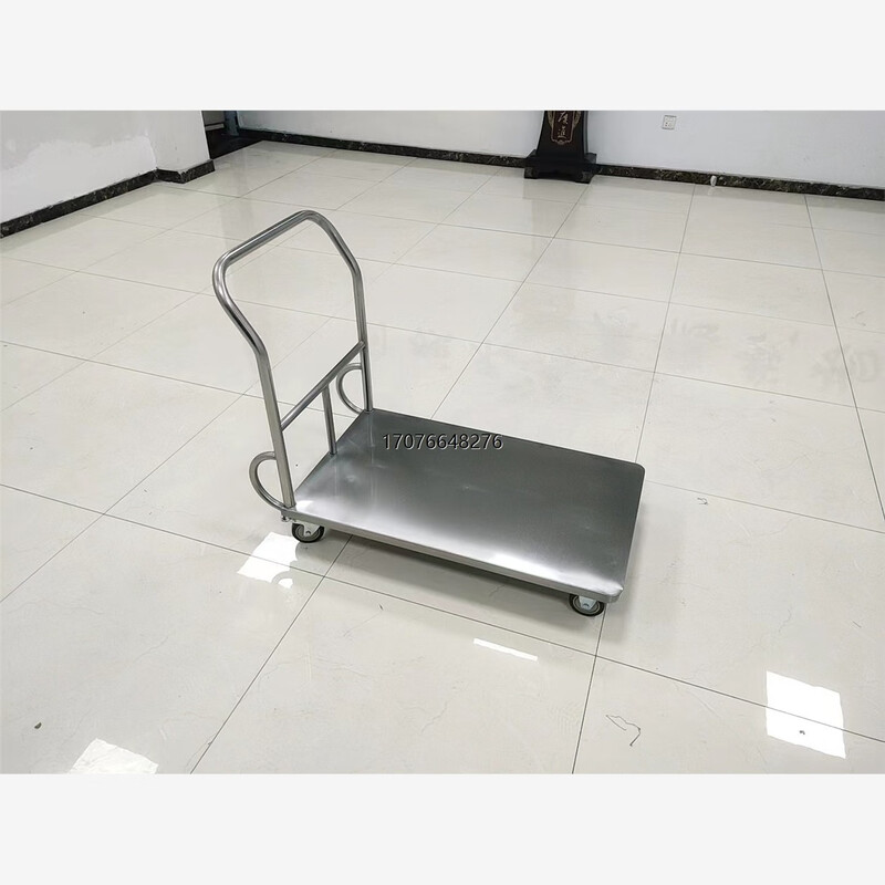 Kezitu Pharmaceutical Factory Food Factory 304 stainless steel flat trolley dust-free clean workshop heavy-duty material handling turnover vehicle 900*600*850(304)