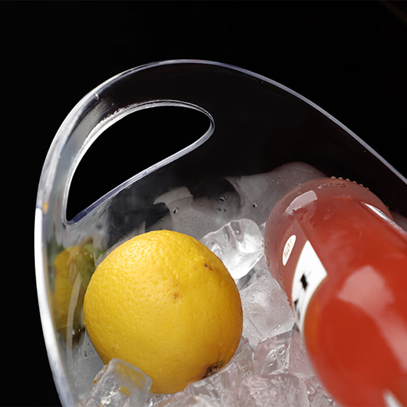 Xuanshi transparent luminous ingot ice bucket champagne red wine beer bucket 8 liters ps acrylic plastic ice bucket portable ice bucket large ingot champagne bucket-8L