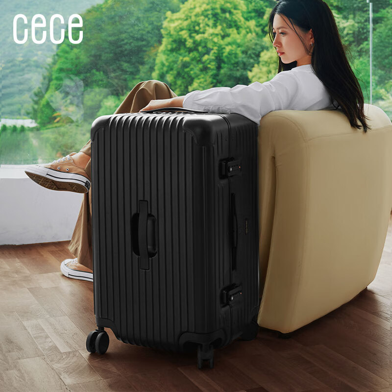 Cece suitcase women's large-capacity thickened aluminum frame suitcase male student's trolley password leather suitcase