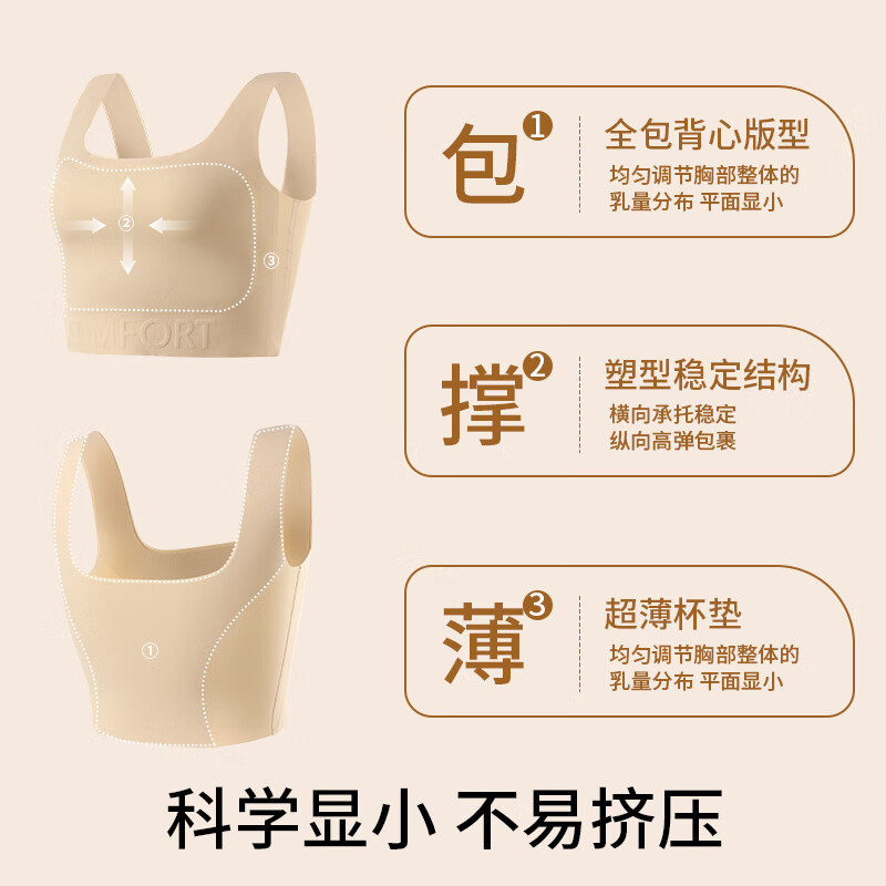 Urban Beauty Breast Corset Sports Bra Women's Foundation New Style Large Breast Show Small Reduced Secondary Breasts Anti-Sagging Seamless Vest Wrapped Bra