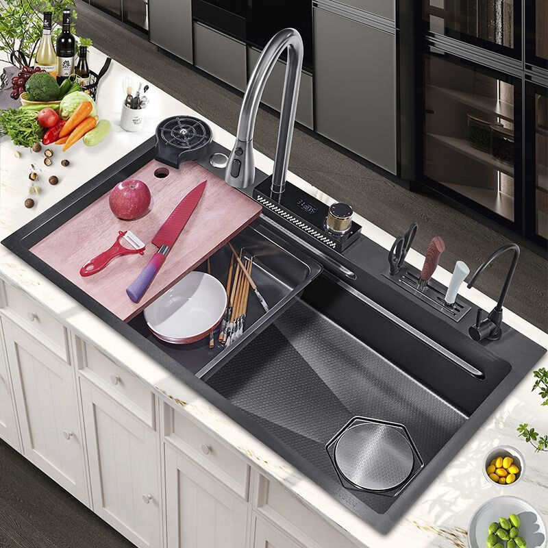Ye Yu kitchen extra large single-slot sink sus304 stainless steel sink multi-functional vegetable basin 8848/basin in basin/cutting board/drain basin