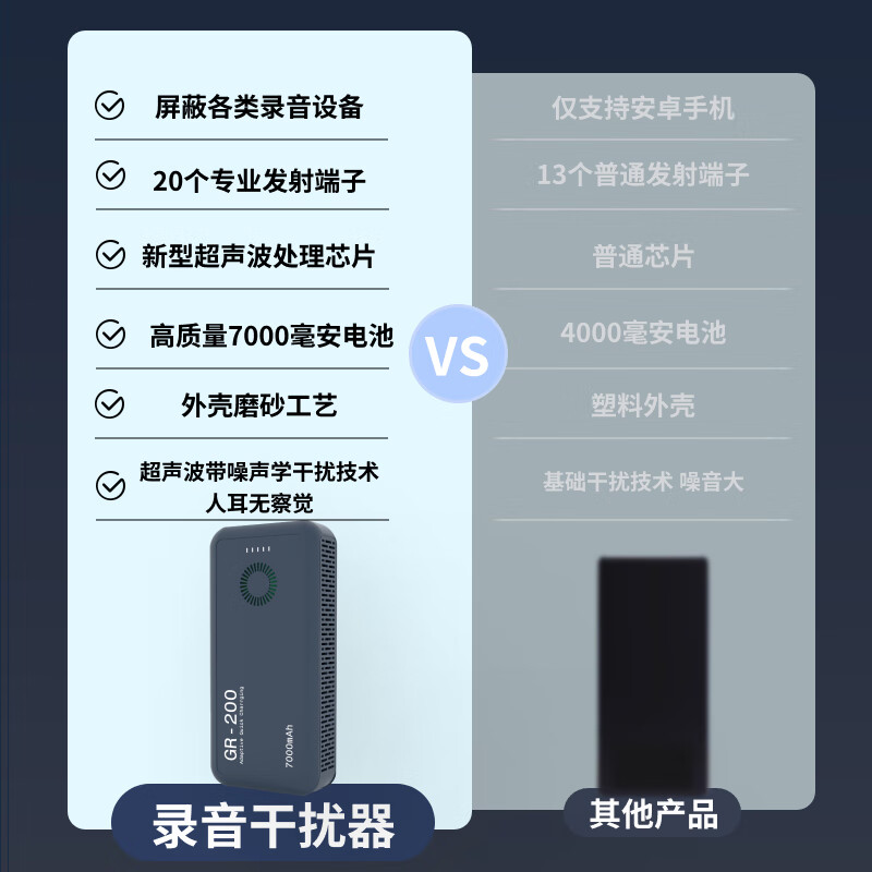 Aerospace Zijin anti-recording shielding high-end silent portable anti-eavesdropping and anti-recording GR-200 high-end silent anti-recording