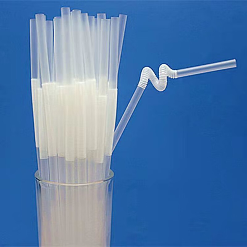 Baichao straws disposable hard tip transparent color individually packaged bulk bean berry juice milk straight thin straws 200 pieces 16*0.6 individually packaged transparent color