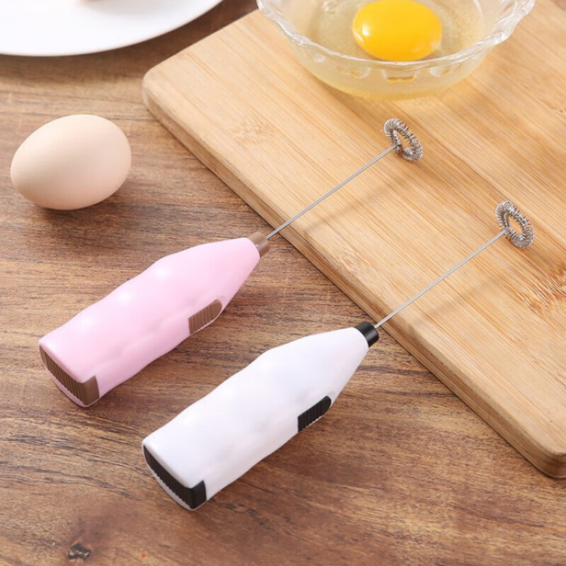Shoumi Household Electric Egg Beater Creative Mini Handheld Kitchen Egg Coffee Milk Tea Mini Stainless Steel Blender Affordable No Picking Color - Bring Your Own Battery