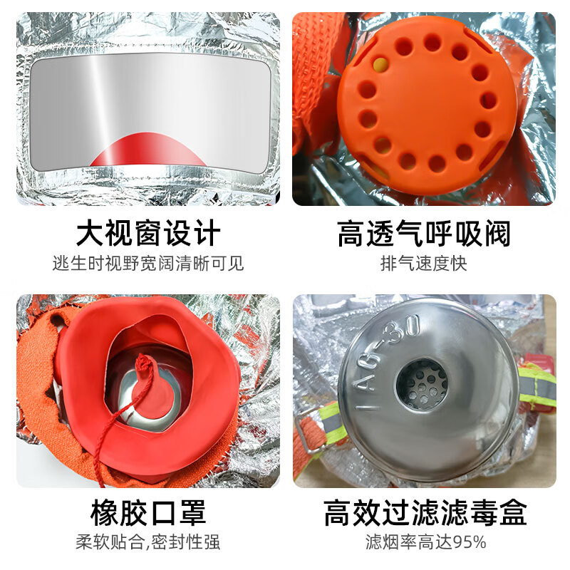 Xingyongan gas mask fire mask 3C smoke and fire mask high-rise escape filter self-rescue respirator TZL30