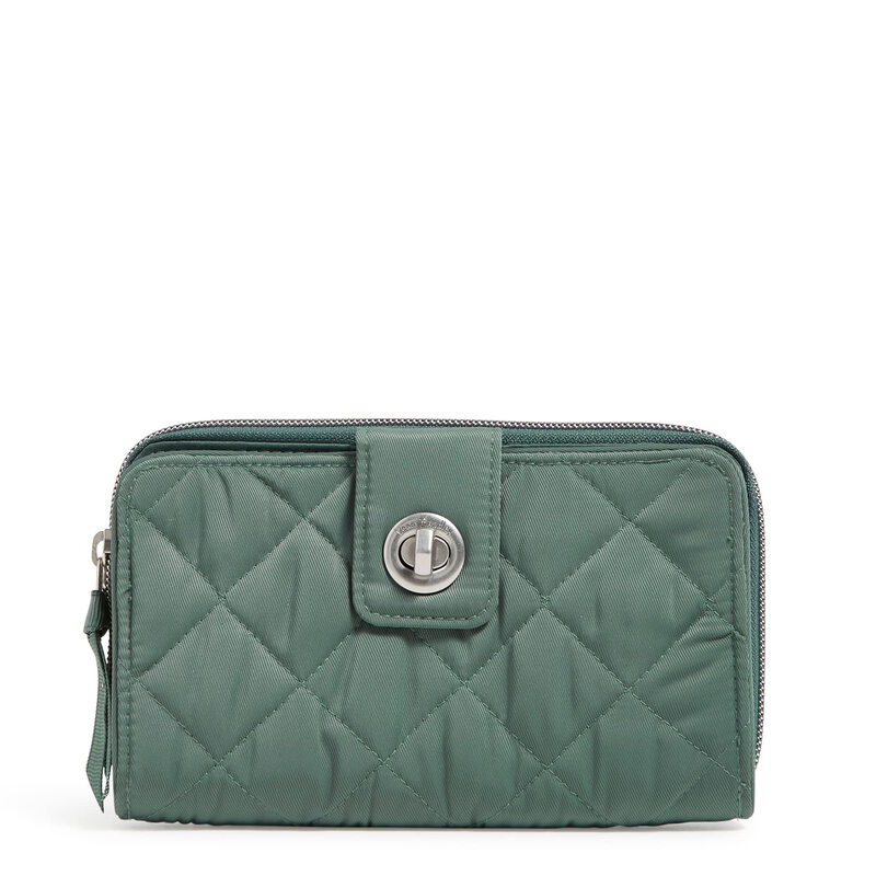 Vera bradleyVera Bradley Women's Performance Twill Turnlock Wallet with RFID Protection, Olive Leaf Olive Leaf One Size