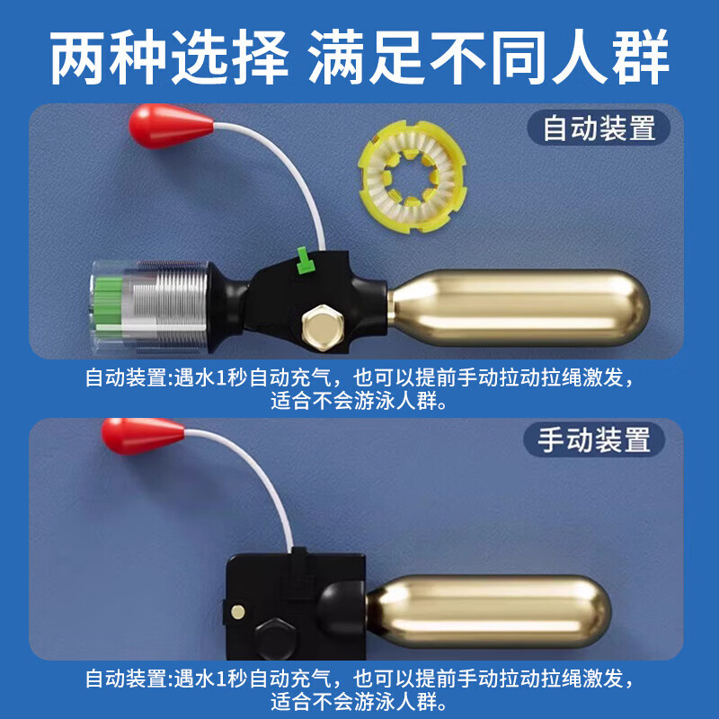 Minggu fall-in-water protection drawstring automatic inflatable lifebuoy vehicle-mounted lifejacket outdoor portable anti-drowning emergency rescue tool large buoyancy CW515446