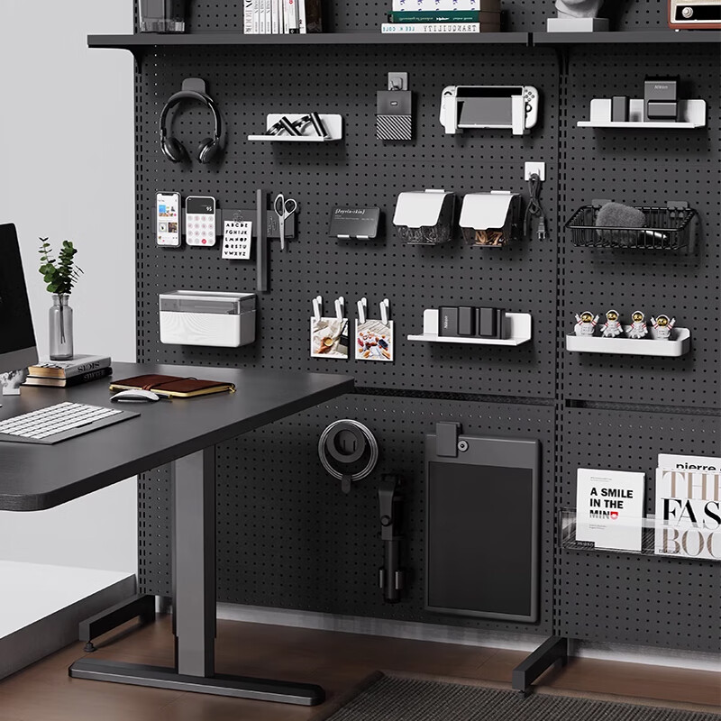 Banzheni universal hole board accessories no punching entrance door storage desktop book hanger wall kitchen hook storage cabinet white headphone stand