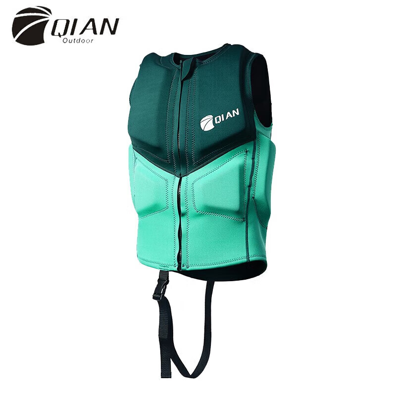 Qi'an fishing buoyancy jacket water sports outdoor rafting swimming lifesaving anti-collision vest suit blue 2XL