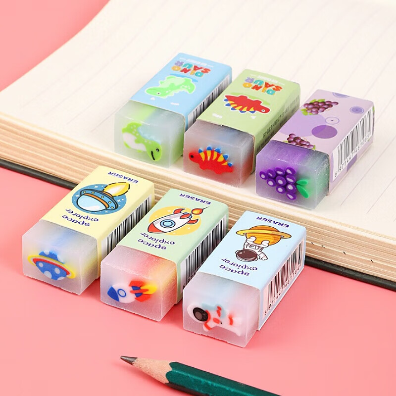 Cartoon eraser creative decompression stationery primary school students special word eraser children eraser 4 pieces