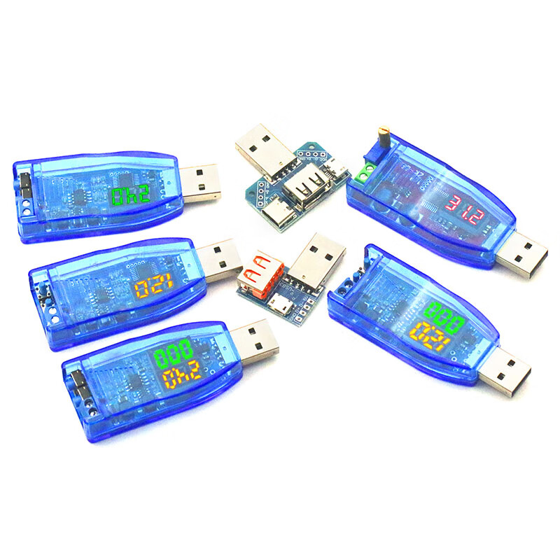 Dafuri DC-DC USB adjustable buck-boost power supply voltage stabilizing module 5V DP module to 3.3V 9V 12V 24V USB male adapter board microUSB Ty (1 piece)