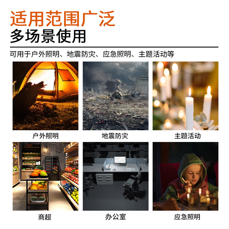 Mandelai emergency lighting candle red 10-pack smokeless old-fashioned straight wax experimental daily power outage earthquake 2*20cm