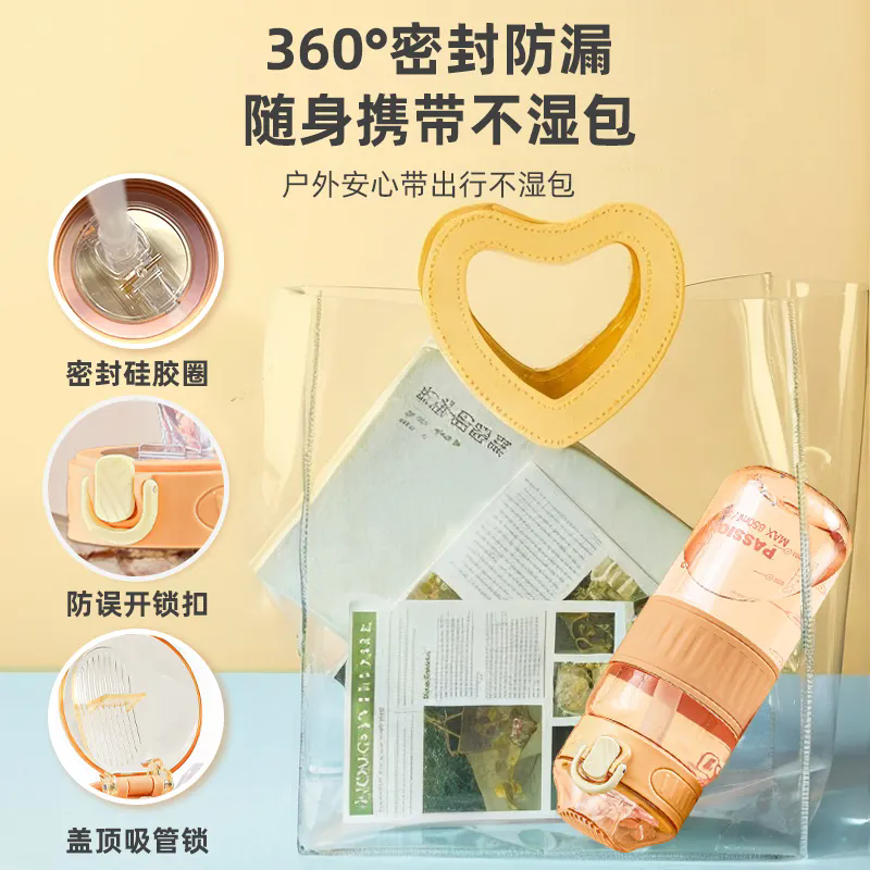 Xinmeiya Tritan Big Belly Cup Pregnant Women's Water Cup Large Capacity Portable High Temperature Resistant Plastic Cup Ton Bucket Women's Valentine Can Hold Boiling Water Green 650ml