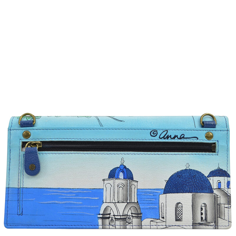 Anna by Anuschka Women's Hand Painted Genuine Leather Wallet, Magic Greece Magic Greece One Size