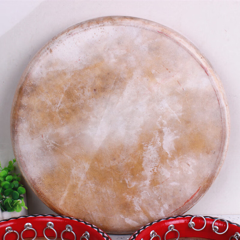 Jingqiao Xinjiang tambourine Uyghur national musical instrument solid wood handmade cowhide tambourine dance performance props decorative drum full cowhide 35 cm