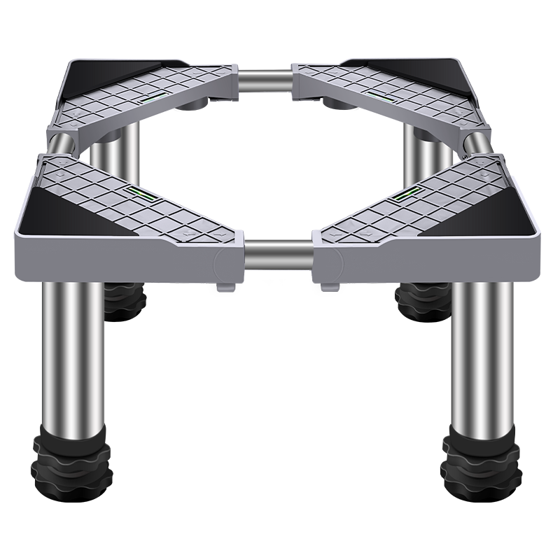 Kezitu washing machine base stainless steel heightening stand fully automatic roller adjustable stand refrigerator ice machine stand 4 feet (total shelf height 29-32cm) gray