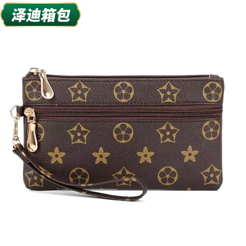 Yunluo Qixi Fashion Clutch Women's Wallet Long Coin Purse Multifunctional Mobile Phone Bag Large Capacity Clutch Bag DD Khaki
