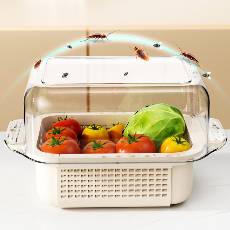 Home KATEI STORY Japanese double-layer vegetable washing and draining basket square retractable vegetable washing basin fruit basin kitchen plastic basin drain basket