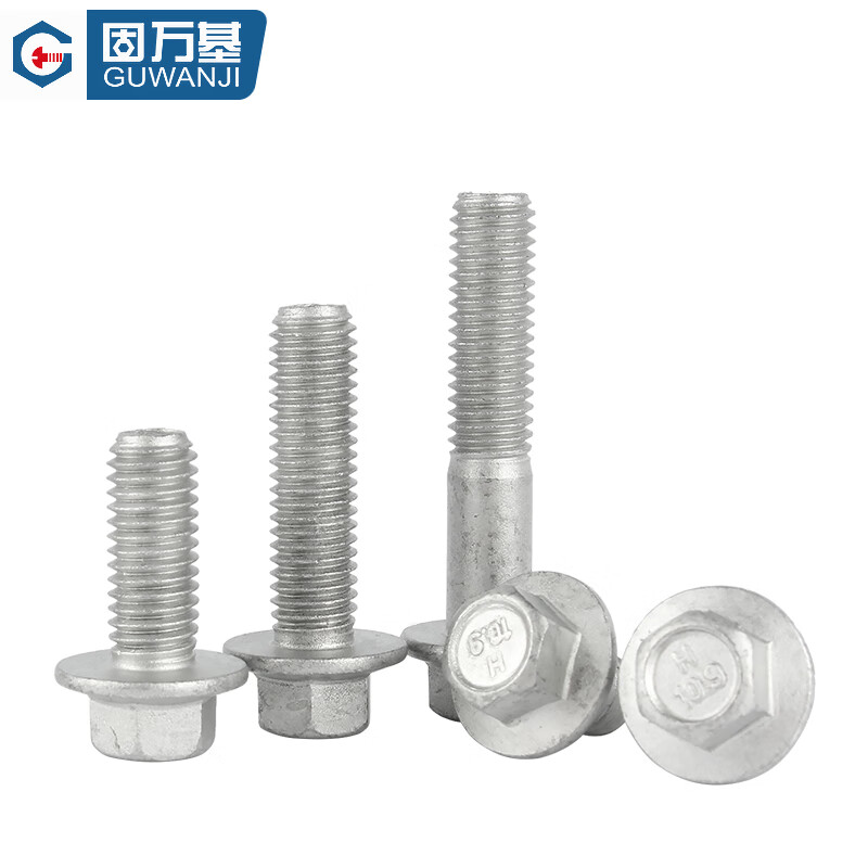 GUWANJI hexagonal flange bolts 10.9 grade external hexagonal flange screws Dacromet hexagonal padded bolts M6x16 50 pieces/pack