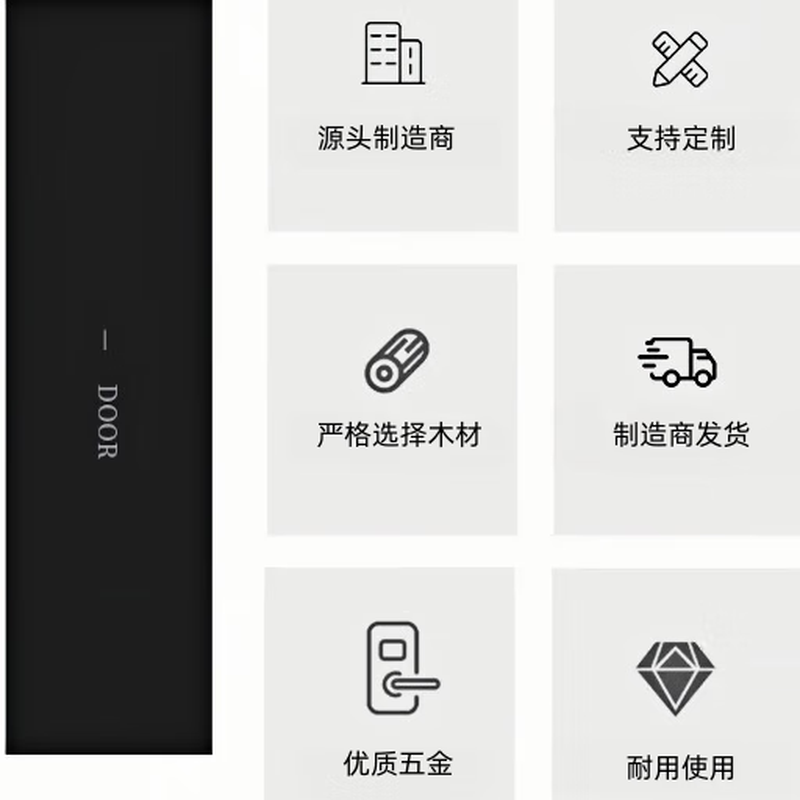 Solid wood composite paint door set door interior door bedroom door kitchen door Huaqiang white