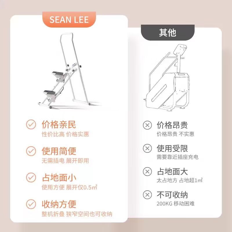 Fitness equipment stepper stair climbing home sports multi-functional aerobic climbing climbing weight loss stepping in place white thickened model/thickened steel pipe/increased pedal/silent foldable
