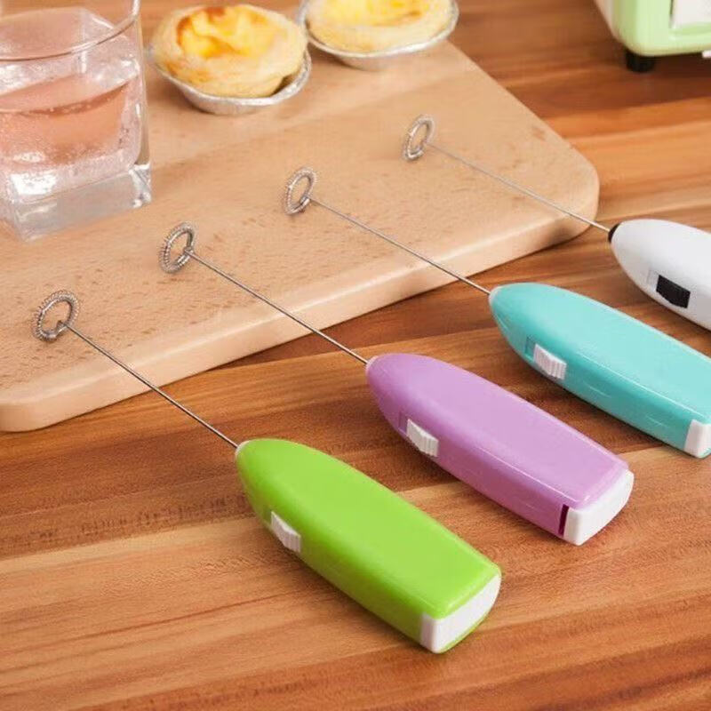 Shoumi Household Electric Egg Beater Creative Mini Handheld Kitchen Egg Coffee Milk Tea Mini Stainless Steel Blender Affordable No Picking Color - Bring Your Own Battery